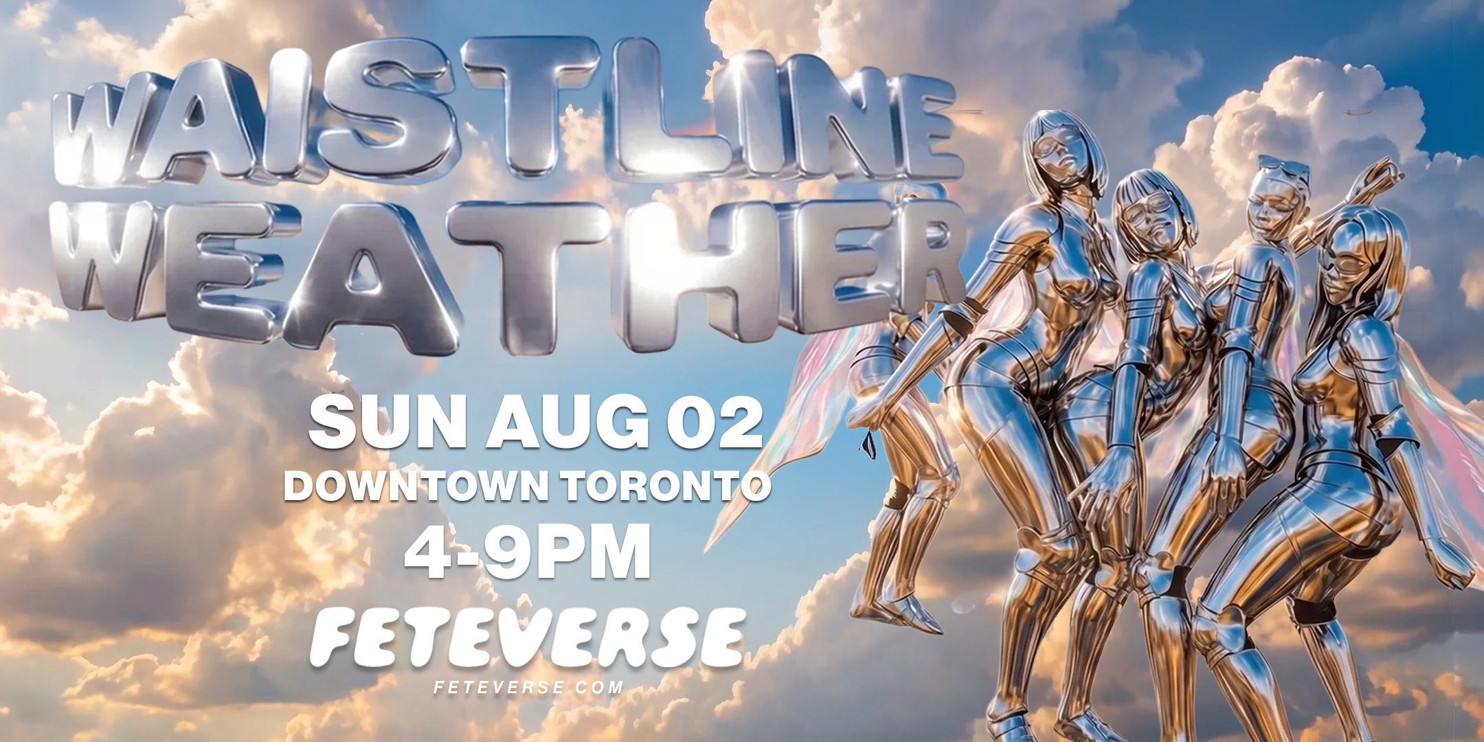 Waistline Weather — Toronto Carnival day party flyer, Sunday August 2 2026