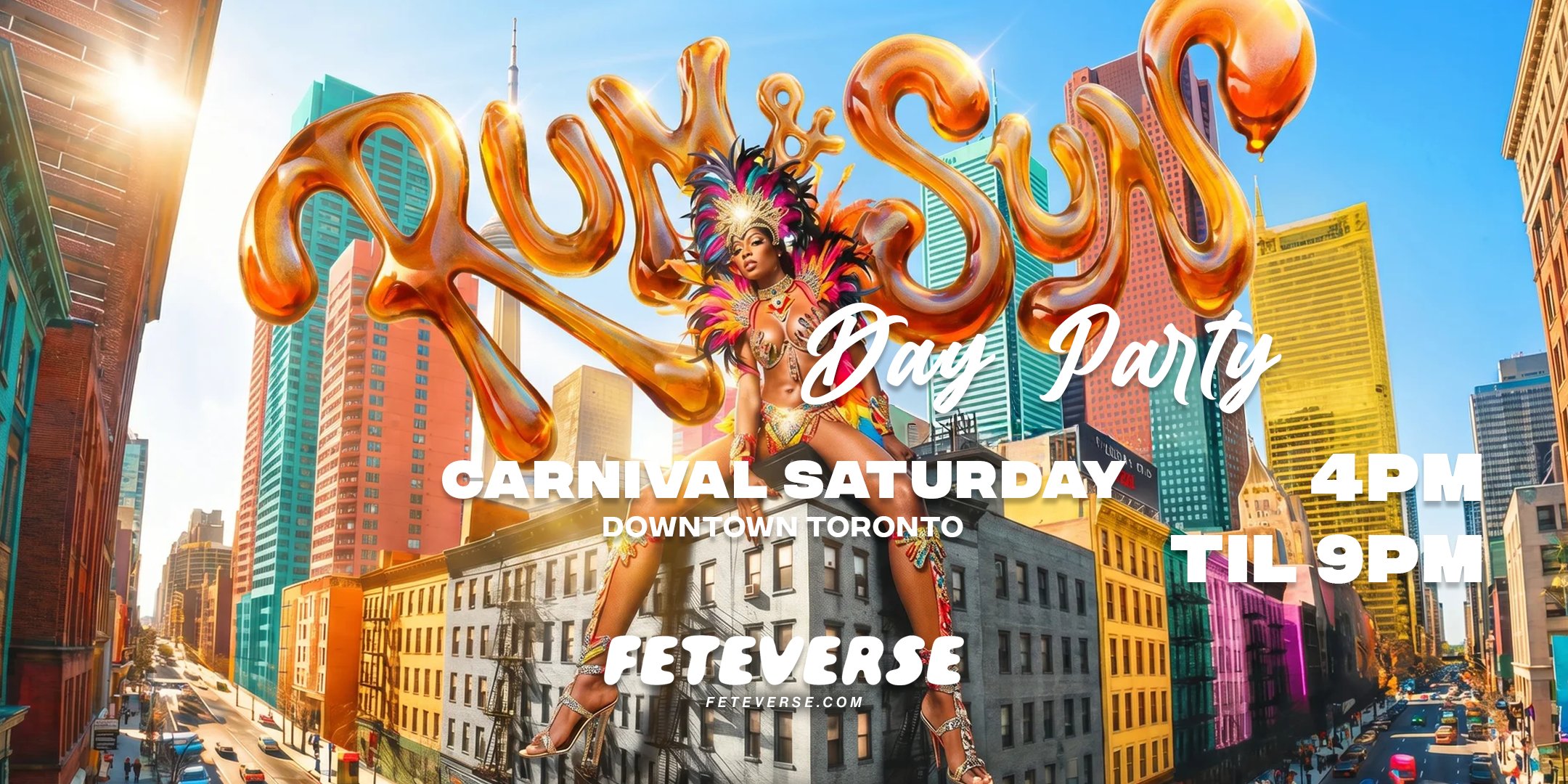 Rum & Sun — Toronto Carnival day party flyer, Saturday August 1 2026